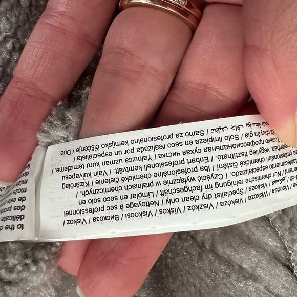 𝅺F&F Coat Faux Fur & Suede Light Gray Aviator Style - Picture 8 of 9